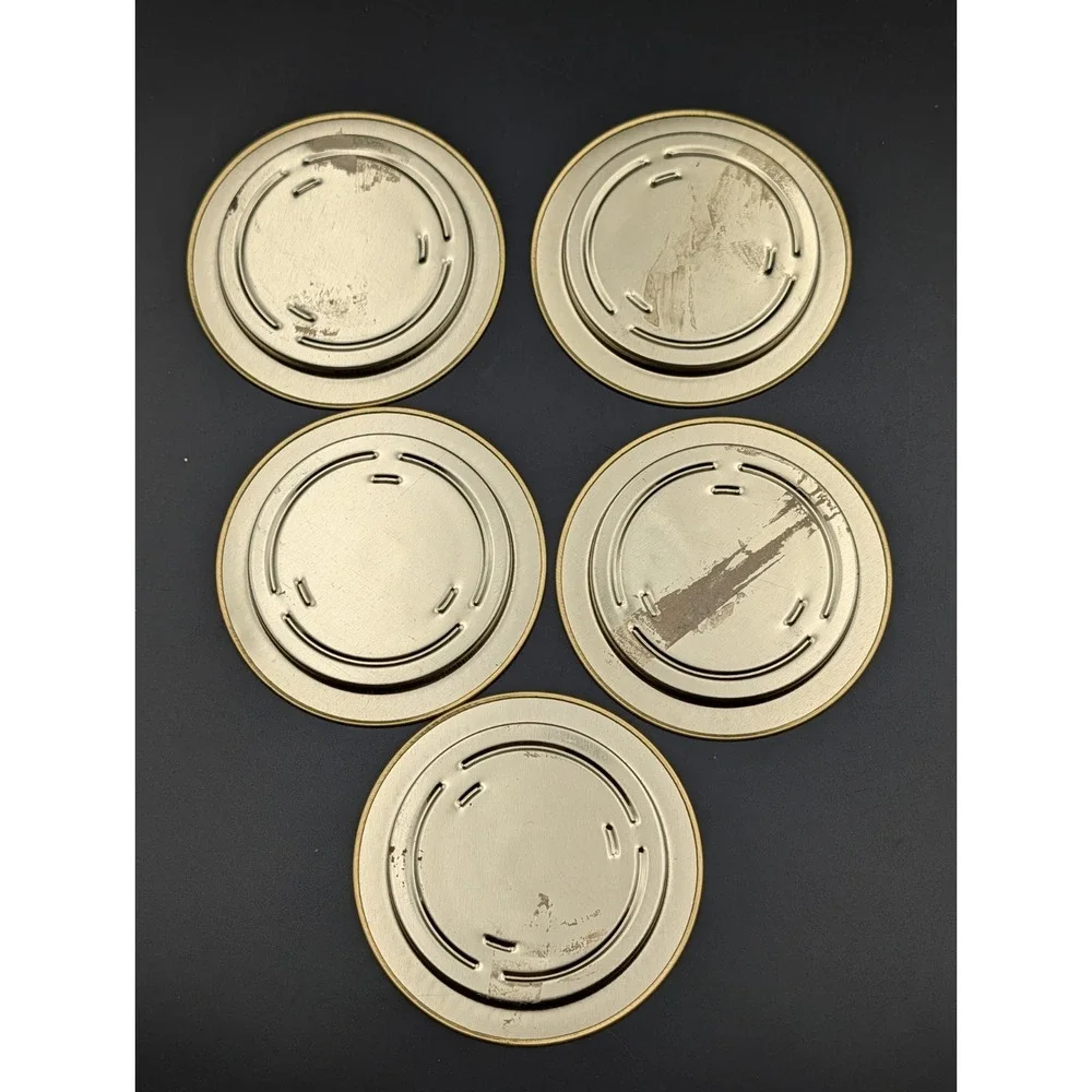 Vintage 1970s California Metal Souvenir Metal Ashtrays/Coasters,‎ Set of 5 Clean